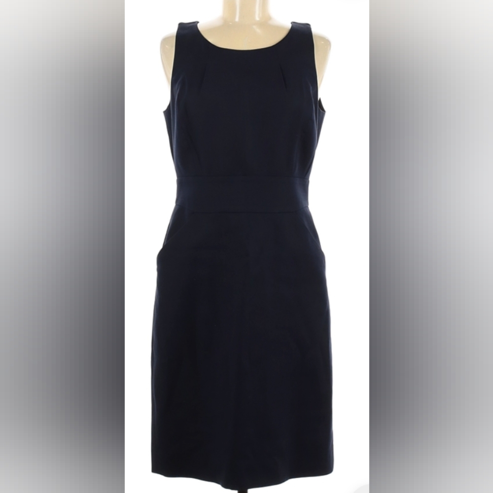J. Crew Navy A-Line Sleeveless Dress With Pockets